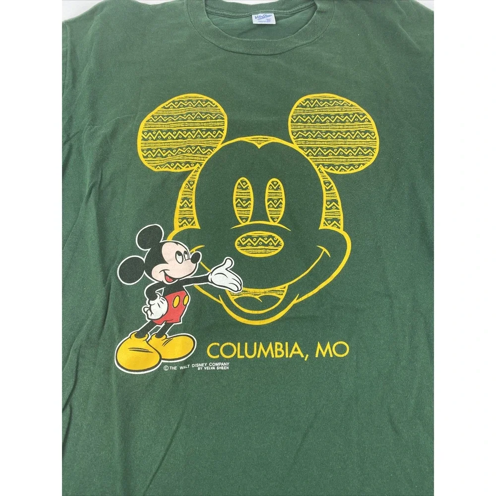 VTG Velva Sheen Disney Mickey Mouse Missouri Short Sleeve Shirt Men XL USA Made